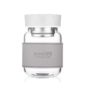 adoptez le verre zero dechet avec notre gourde en borosilicate eco chic gris 961 1