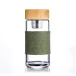 adoptez lecologie avec style la bouteille infuseur en verre vert gourde en verre 987 1
