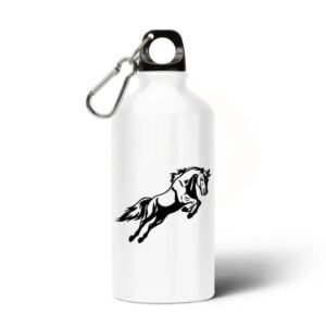 affiche ton amour des chevaux avec cette gourde motif cheval dynamique blanc bouteille 609 1