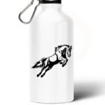 affiche ton amour des chevaux avec cette gourde motif cheval dynamique blanc bouteille 681 1