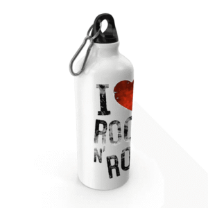 affichez votre amour du rock avec cette gourde aluminium stylee blanc bouteille alu 145 1