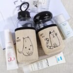 bouteille en verre chat hydratez vous avec style gourde 128 1