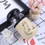bouteille en verre chat hydratez vous avec style happy 325 ml gourde 420 1