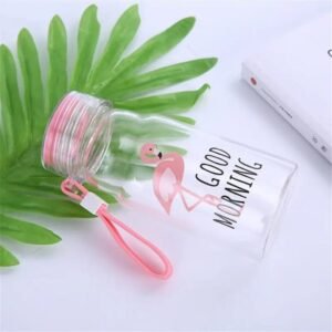 bouteille en verre flamant rose alliez style et ecologie gourde 369 1