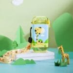Bouteille Mignonne Avec Paille: Pratique Et Adorable Pour Les Enfants! Jaune