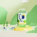 bouteille mignonne avec paille pratique et adorable pour les enfants vert gourde 118 1
