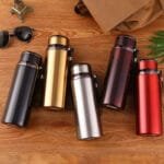 Bouteille Thermos élégante: Chaleur 12h Fraîcheur 20h Infuseur Inclus!