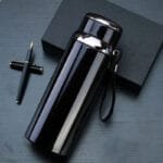 Bouteille Thermos élégante: Chaleur 12h Fraîcheur 20h Infuseur Inclus! Noir