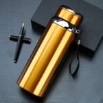 bouteille thermos elegante chaleur 12h fraicheur 20h infuseur inclus or gourde 448 1