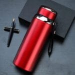 Bouteille Thermos élégante: Chaleur 12h Fraîcheur 20h Infuseur Inclus! Rouge