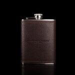 coffret elegant pour amateurs de whisky en inox et cuir flasque alcool 852 2