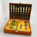 coffret flasque luxe un jeu dechecs avec style et alcootest or alcool 979 1