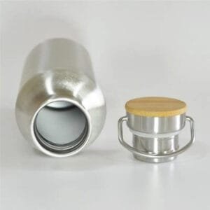 Découvrez Notre Gourde Inox éco-responsable Avec Bouchon En Bambou!