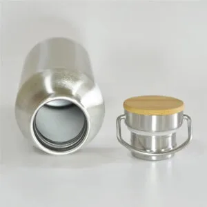 Découvrez Notre Gourde Inox éco-responsable Avec Bouchon En Bambou!