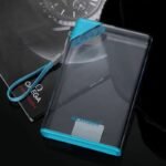 decouvrez notre gourde plate en plastique eco responsable bleu transparent 432 1