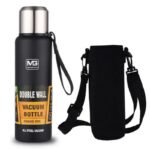 explorez la nature avec notre gourde isotherme 1 5l en inox noir housse 298 1