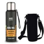Explorez La Nature Avec Notre Gourde Isotherme 1.5l En Inox! - Vert + Housse