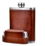 flasque cuir gennissy elegance et praticite en inox alcool 459 1