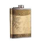flasque motif floral en inox elegance et charme assures alcool 599 1