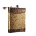 flasque motif floral en inox elegance et charme assures alcool 714 1