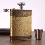 flasque motif floral en inox elegance et charme assures alcool 844 2