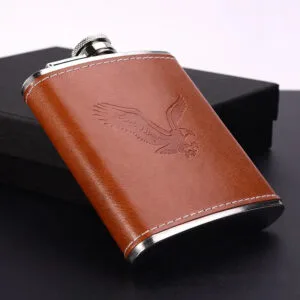 Flasque Vintage En Inox: Style Audacieux Pour Vos Aventures!