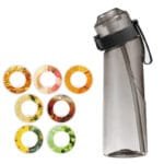 Gourde Air-taste: Savourez L’eau Sans Calories Ni Additifs! Noir Transparent / Kit Découverte (7 Pods)