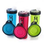 gourde double compartiment avec gamelle retractable pour vos animaux 130 1