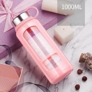 Gourde En Verre Avec Coque Protectrice: Disponible En Autres Coloris!