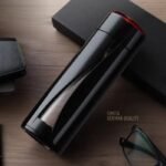 gourde en verre isotherme double chaleur et fraicheur assurees noir en verre 751 1
