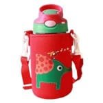 Gourde En Verre Pour Enfants Avec Paille Rétractable Et Motifs Animaliers!