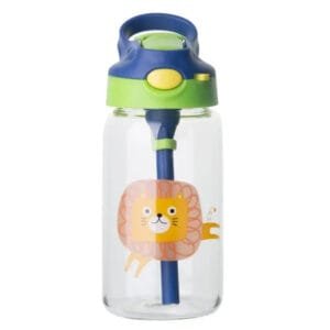Gourde En Verre Pour Enfants Avec Paille Rétractable Et Motifs Animaliers!