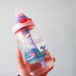 Gourde En Verre Pour Enfants Avec Paille Rétractable Et Motifs Animaliers! Baleine Sans Housse