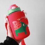 gourde en verre pour enfants avec paille retractable et motifs animaliers elephant 227 1