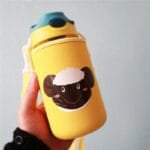 Gourde En Verre Pour Enfants Avec Paille Rétractable Et Motifs Animaliers! Mouton Avec Housse