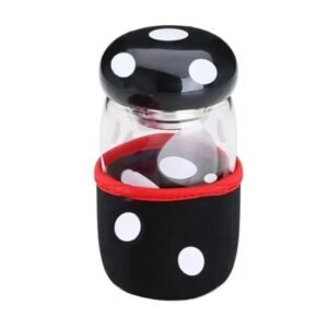 gourde en verre pour les passionnes de champignons savourez partout noir 382 1