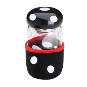 Gourde En Verre Pour Les Passionnés De Champignons: Savourez Partout! Noir
