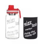Gourde En Verre Pratique: Goûtez L’original Sans Arrière-goût! Rouge 750ml