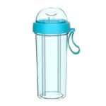 gourde innovante a double compartiment vos boissons un seul accessoire 420ml bleu 133 1