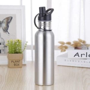 Gourde Inox Simple Paroi: Buvez Facilement Avec Bouchon Pipette!