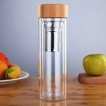 gourde isotherme double paroi pour un the parfait jusqua 12h 450ml en verre 136 1
