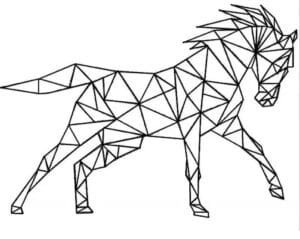 Gourde Légère Et Chic Avec Motif Cheval Polygone Pour Cavaliers! Blanc
