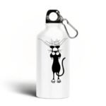 gourde motif chat un compagnon amusant et pratique pour shydrater blanc bouteille alu 367 1
