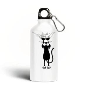 Gourde Motif Chat: Un Compagnon Amusant Et Pratique Pour S’hydrater! Blanc