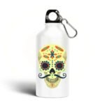 gourde motif tete de mort laccessoire parfait pour les fans fete blanc bouteille alu 104 1