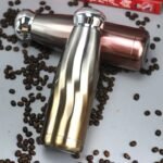 petite gourde inox design ideal pour cafe chaud et boissons fraiches or 761 1