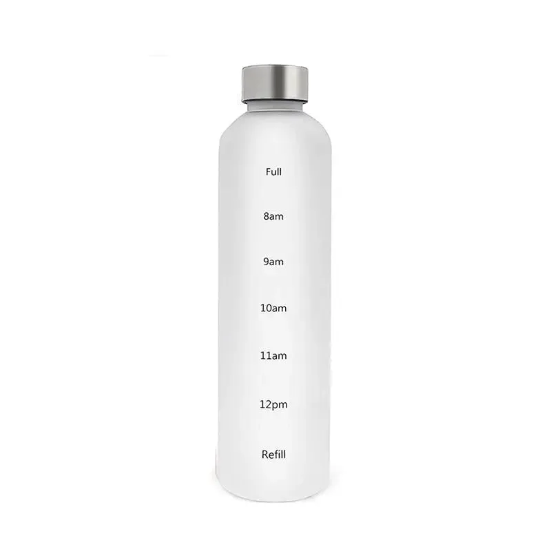 Reste Hydraté Avec Notre Gourde à Graduation Horaire! Blanc