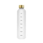 reste hydrate avec notre gourde a graduation horaire blanc et or 572 1