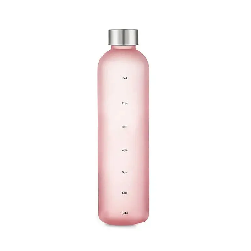 Reste Hydraté Avec Notre Gourde à Graduation Horaire! Rose